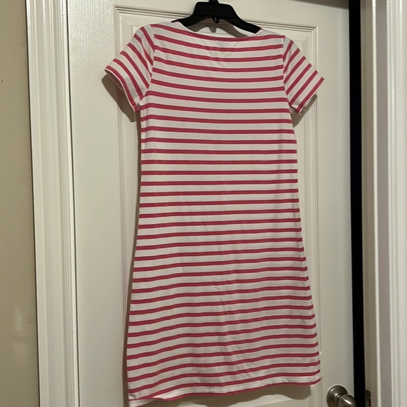 Talbots Petite SS Striped Dress with Fish Print - Picture 7 of 8